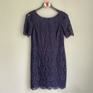Boden Navy Blue Short Sleeve Lace Dress Size 8